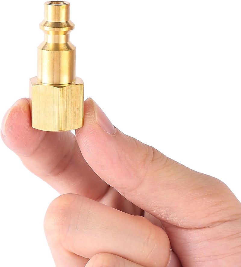 BILBAL Brass 1/4 Inch NPT Brass Female Air Hose Quick Connect Adapter,Air Coupler and Plug Kit,Air Compressor Fittings 2pcs - Image 4